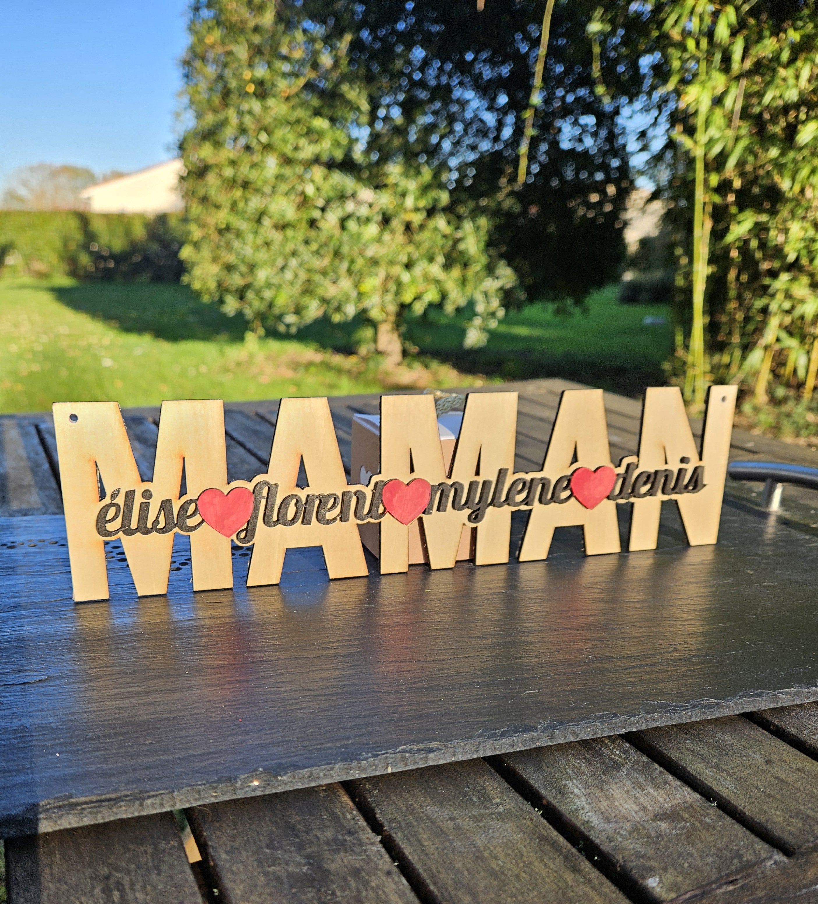 Mot en bois Personnalisé " Maman "