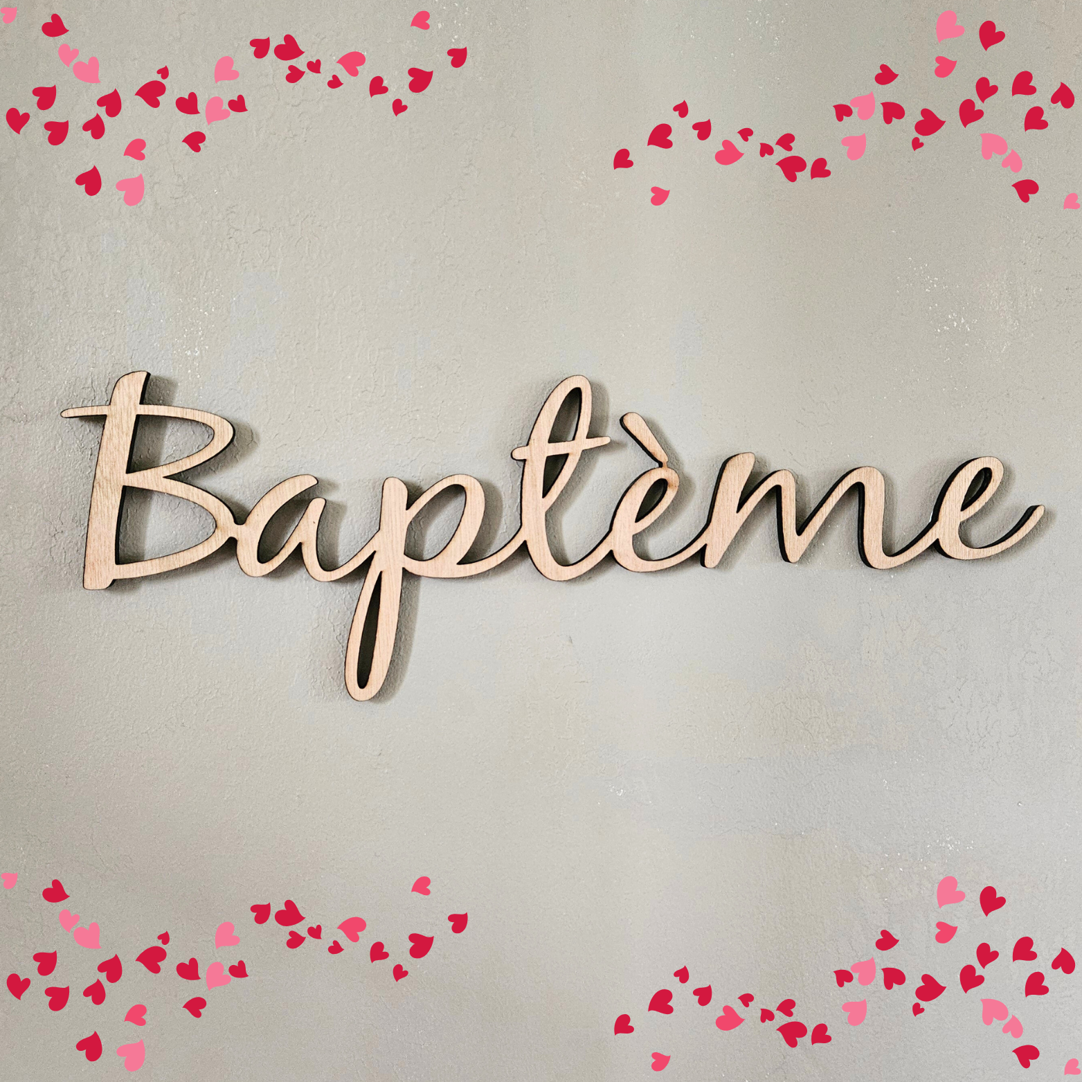 ✨ Décoration " Mot Baptême" en bois ✨