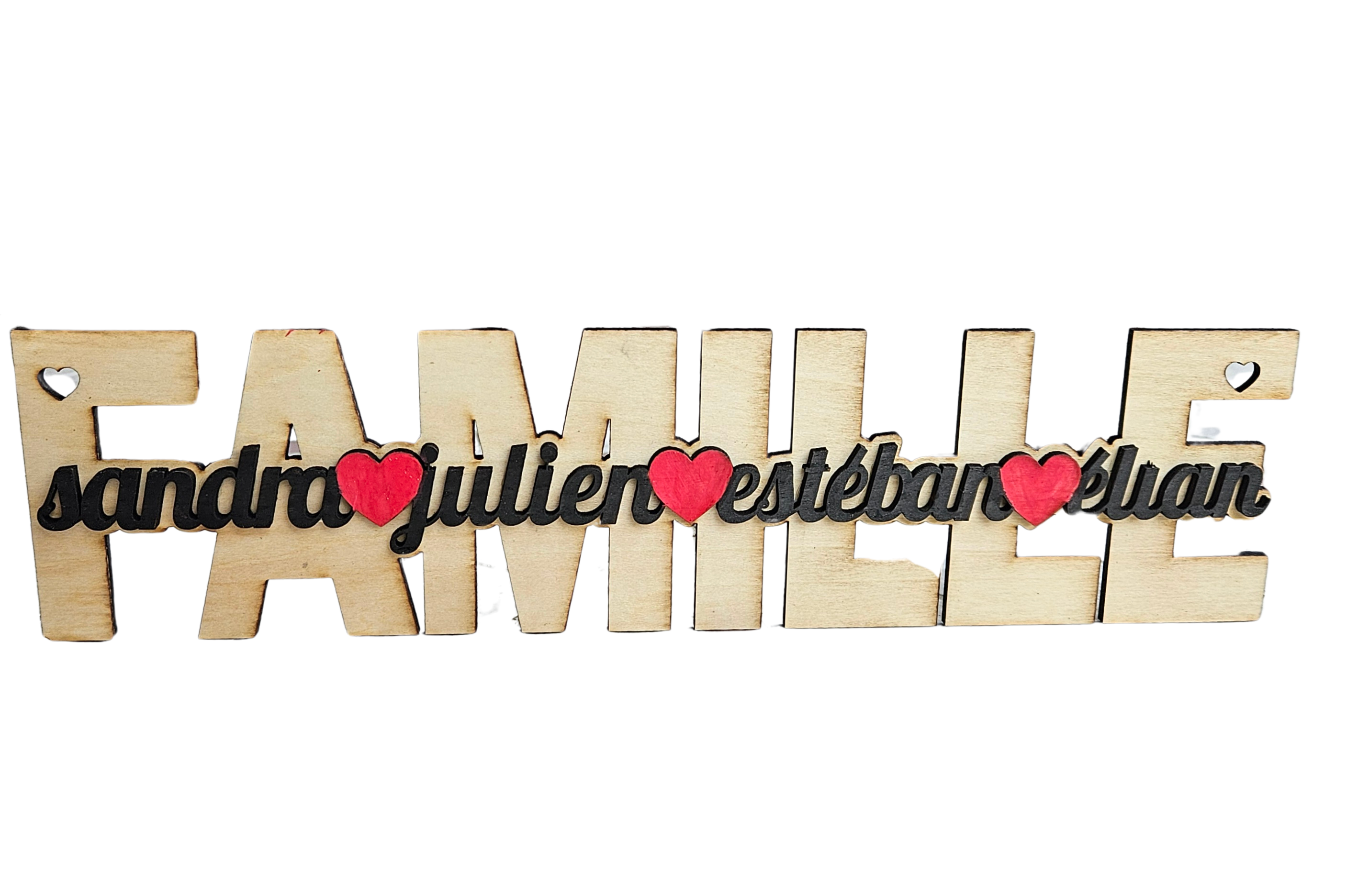 Mot en bois Personnalisable " Famille "